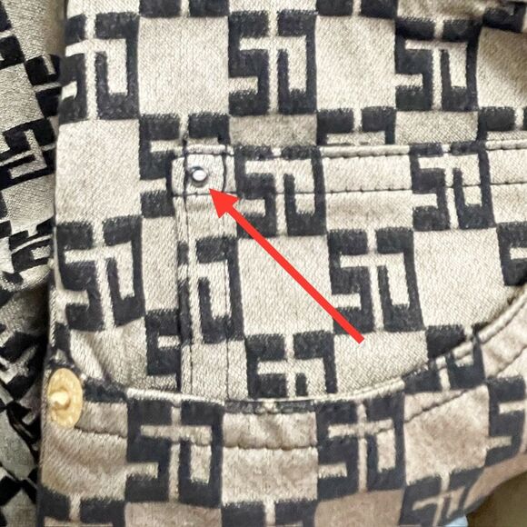 Vintage St. John Sport Jacquard SJ Logo Pant Suit Tan & Brown Size 4 | Small - Picture 14 of 16